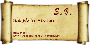 Sabján Vivien névjegykártya