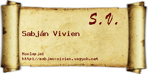 Sabján Vivien névjegykártya